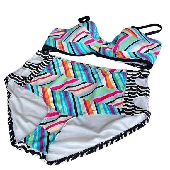 Coco Rave Multi-colored 2 for 1 Swimsuit Size: XL - Picture 2 of 9